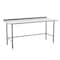 Flash Furniture Reese 430 Stainless Steel 18 Gauge Open Base Kitchen Prep and Work Table w/1.5-in Backsplash NH-WT-3072-OG-B1-5-GG - alternate 1